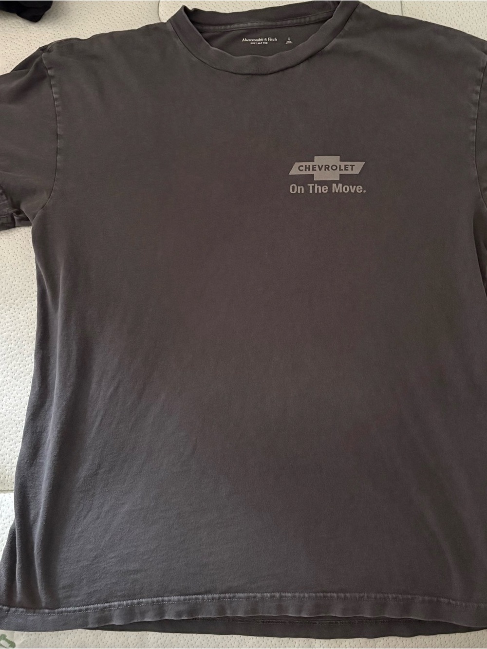 Abercrombie & Fitch Men's Charcoal Graphic 'Chevrolet On The Move' Tee